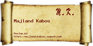 Majland Kabos névjegykártya